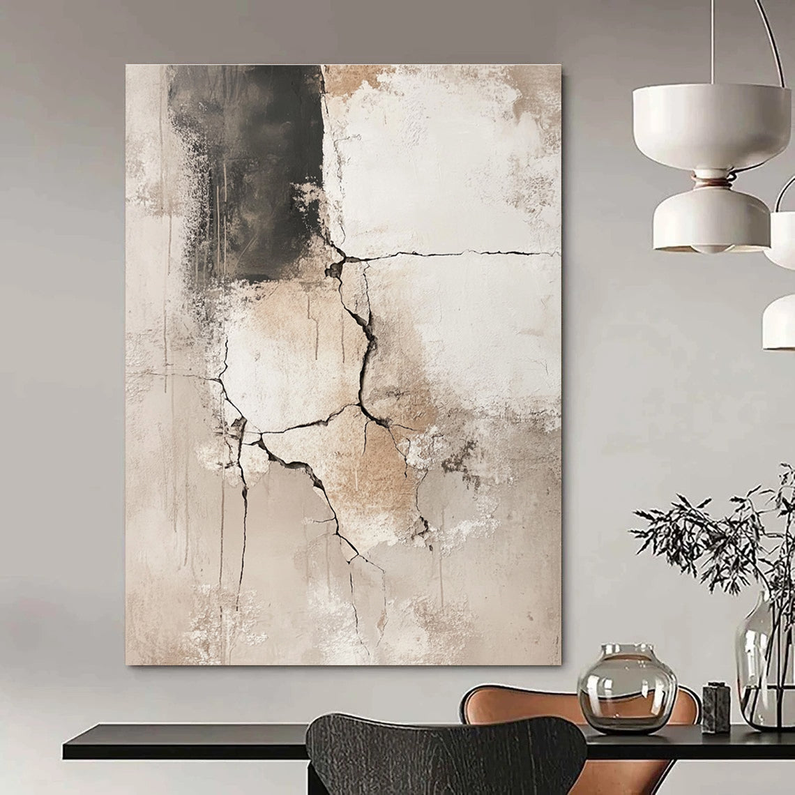 Cracked Texture Abstract Painting for Industrial - Chic Interiors GAB0697