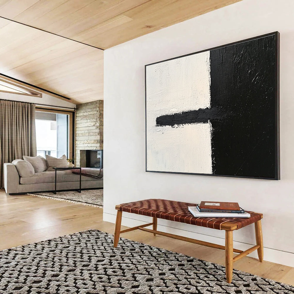 Minimalist Black and White Abstract Painting ABS300