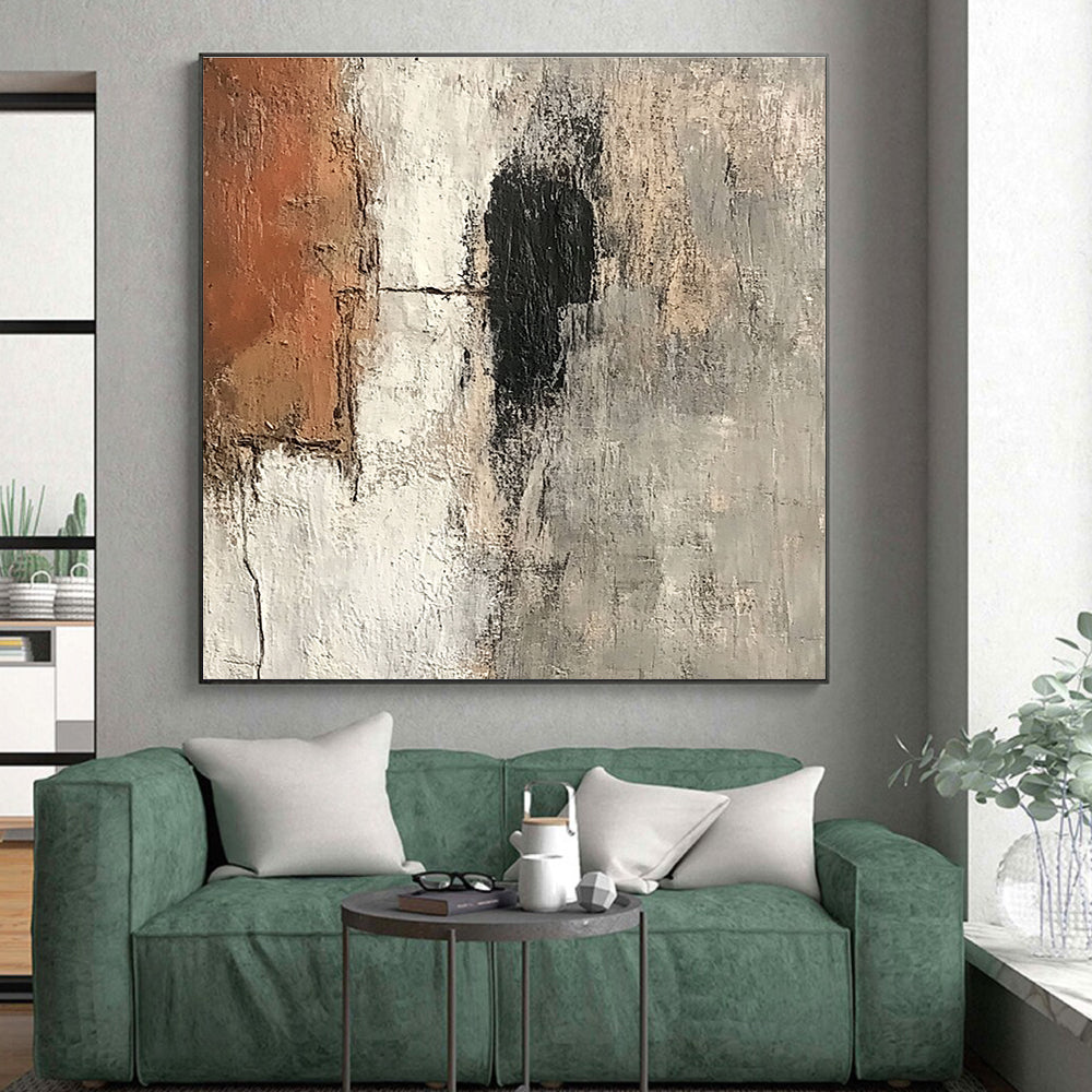Neutral Textured Abstract Painting with Understated Complexity WINK586