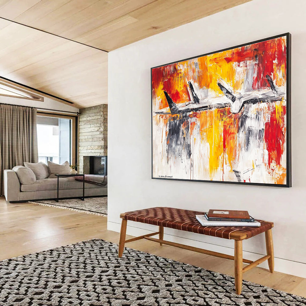 Abstract Aircraft Painting with Dynamic, Industrial Energy ABS497