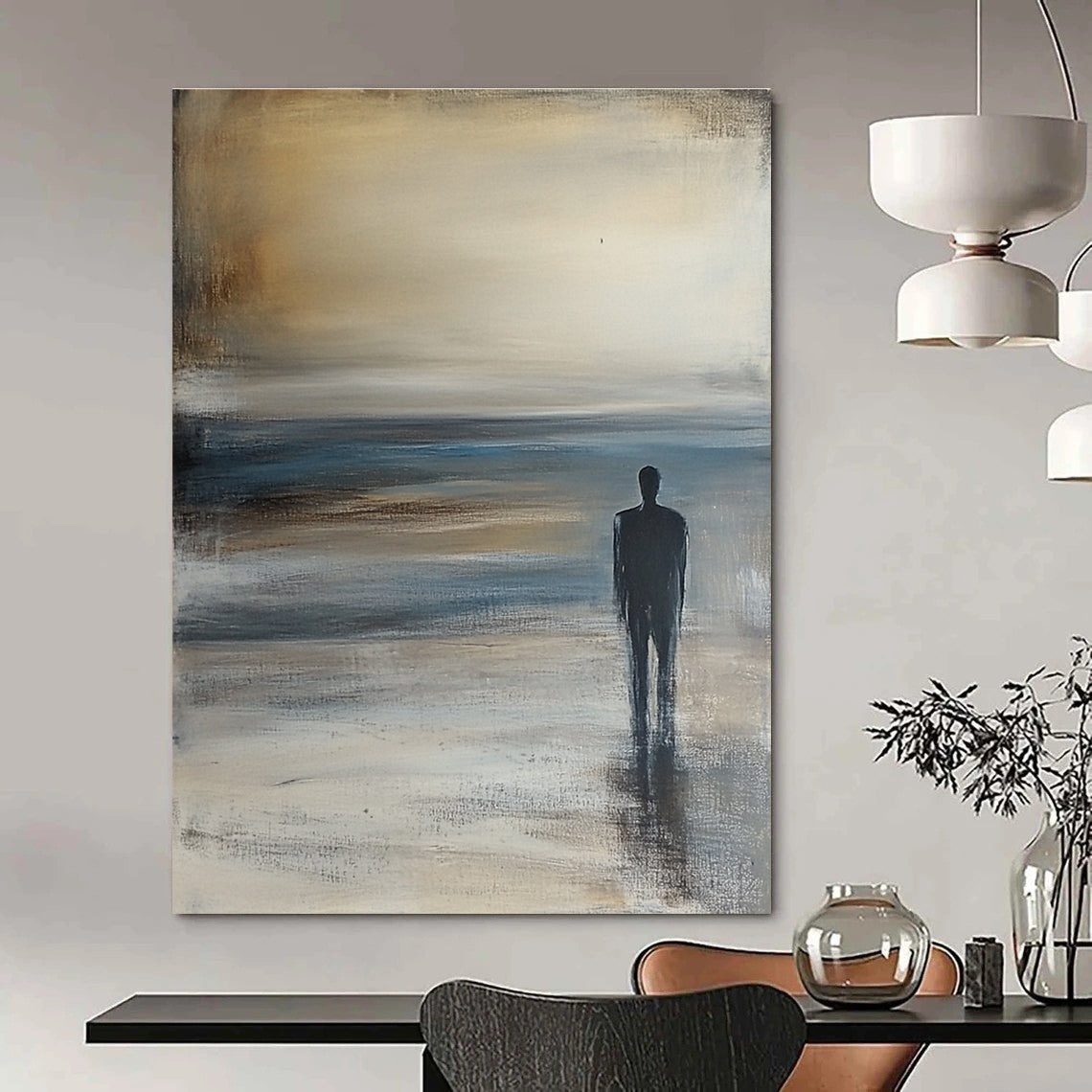 Solitary Figure Abstract Painting for Thoughtful - Styled Studies GAB1065