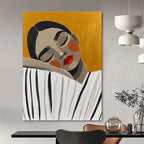 Sleeping Woman Abstract Painting for Minimalist Bedrooms GAB1023