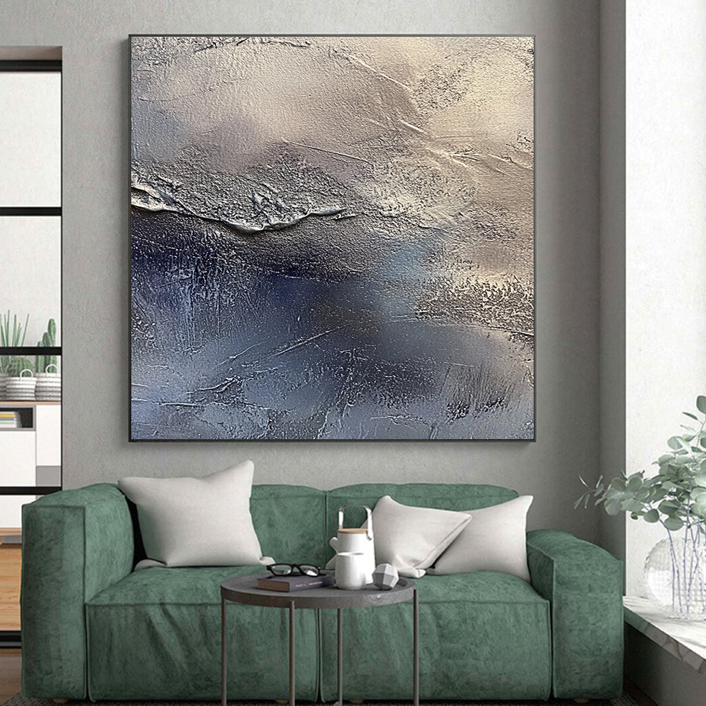 Silver Textured Gradient Painting with Industrial Glamour WINK066
