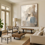 Figure in Neutral Tones Abstract Painting for Serene - Themed Bedrooms GAB0930