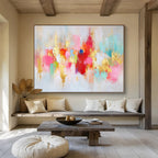 Colorful Gold - Accented Abstract Painting with Luxurious Vibes ABS423