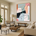 Pastel Geometric Abstract Painting for Scandinavian - Inspired Nurseries GAB1156