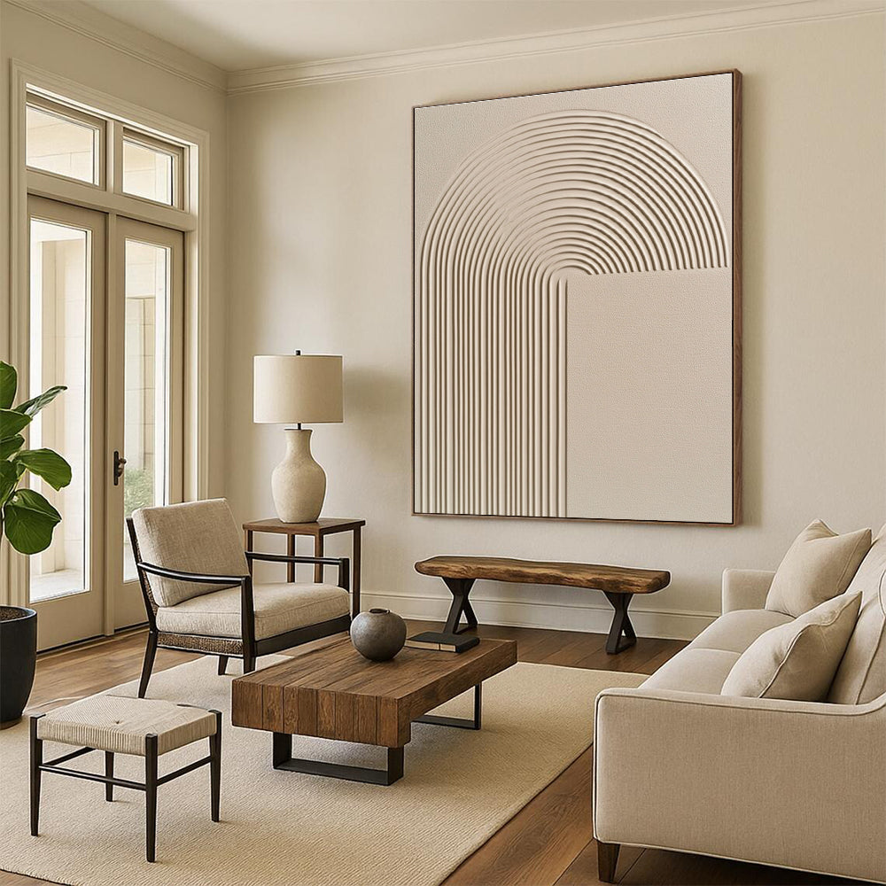 Curved Lines Relief Textured Abstract Painting for Contemporary Interiors GAB1501
