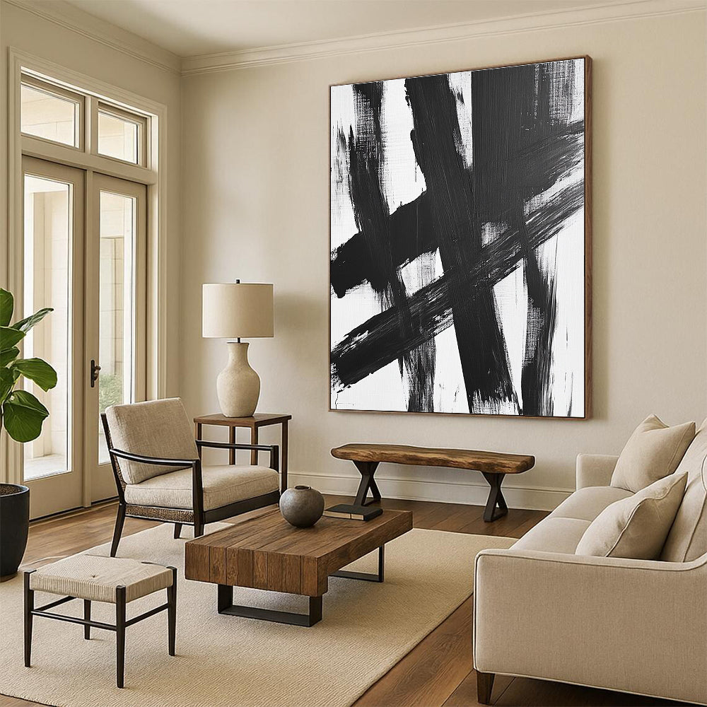 Cross - Stroke Abstract Painting with Graphic Impact WINK826