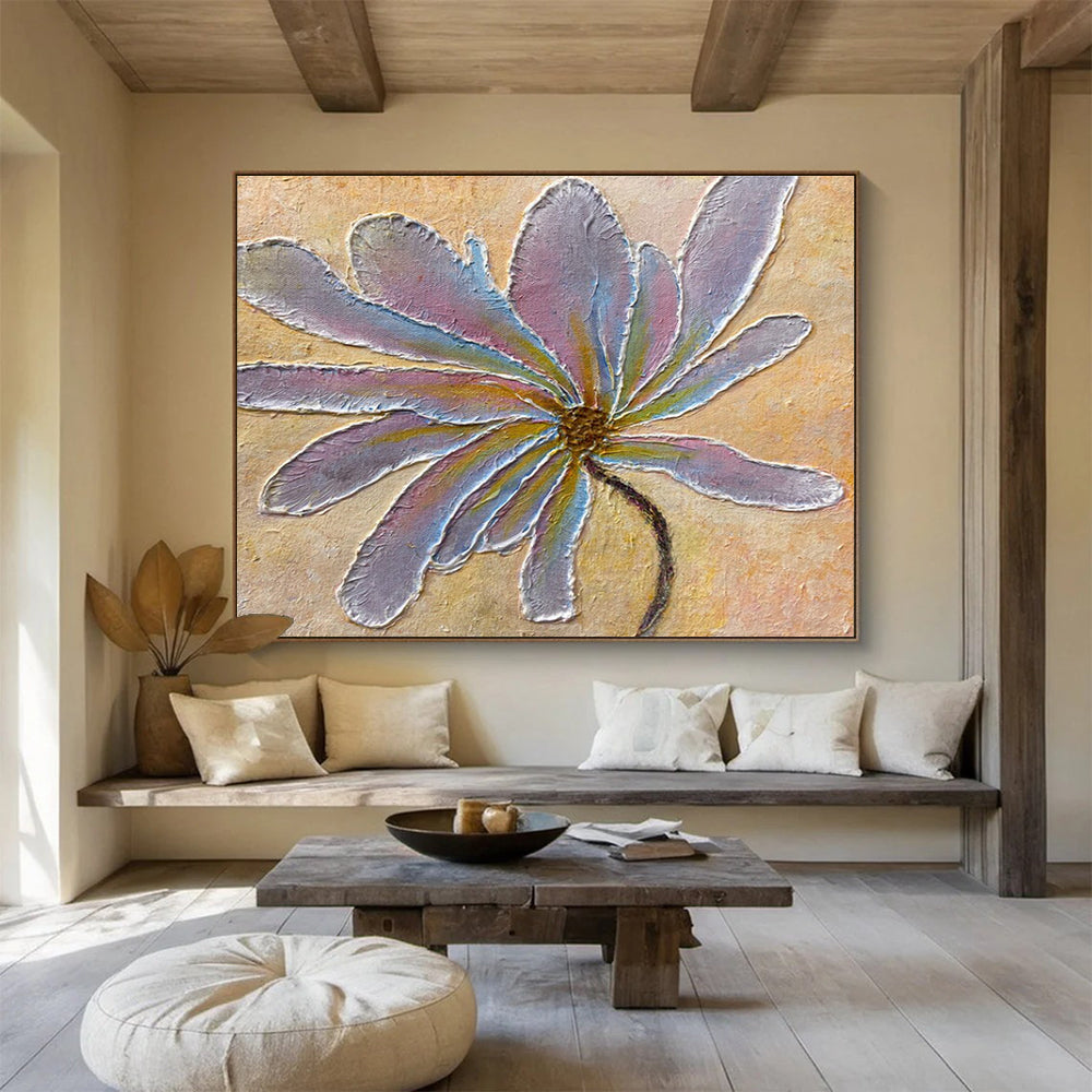 Textured Flower Abstract Painting for Charming Garden - Facing Cafes YHT346