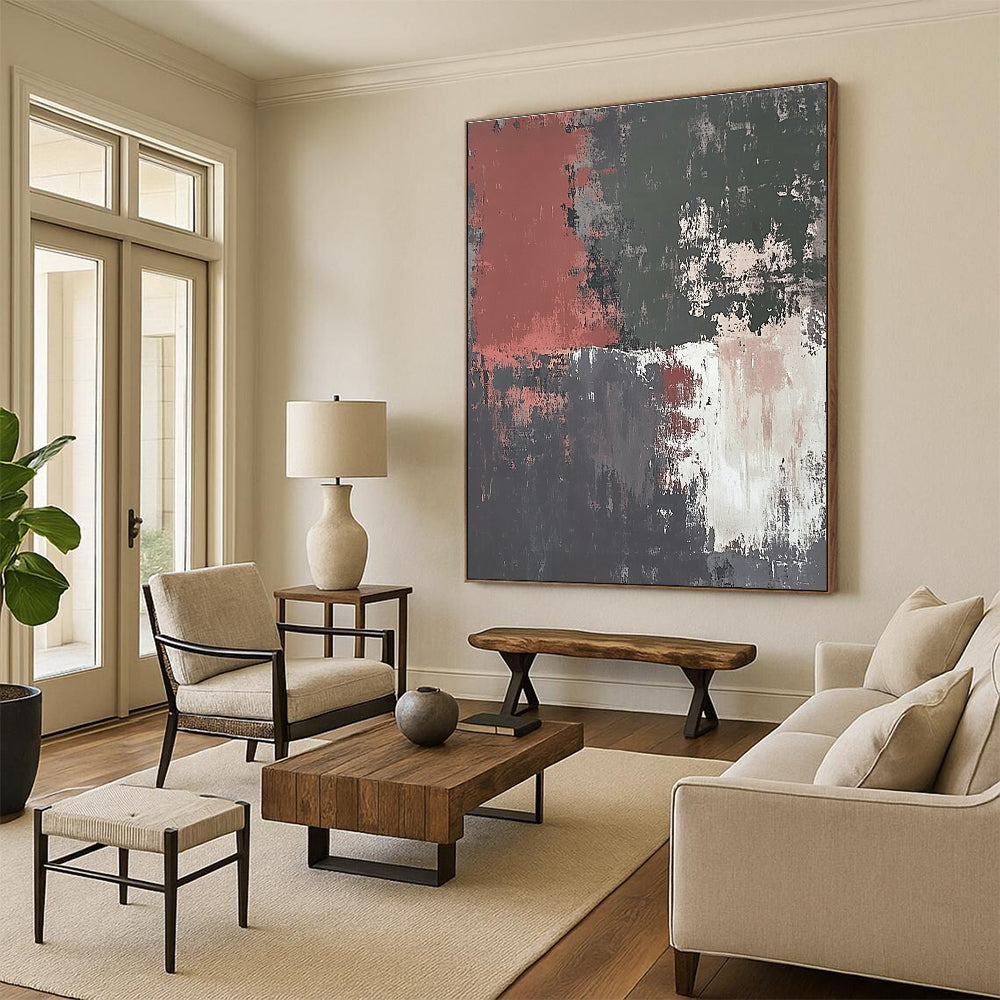 Rustic - Toned Abstract Painting with Earthy Charm WINK326