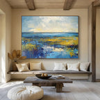 Vibrant Coastal Wetland Abstract Painting ABS232