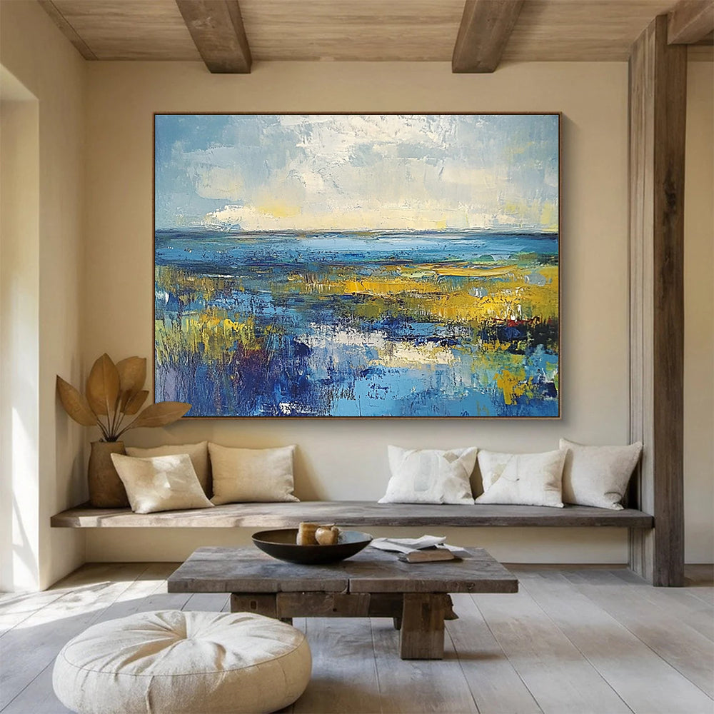 Vibrant Coastal Wetland Abstract Painting ABS232