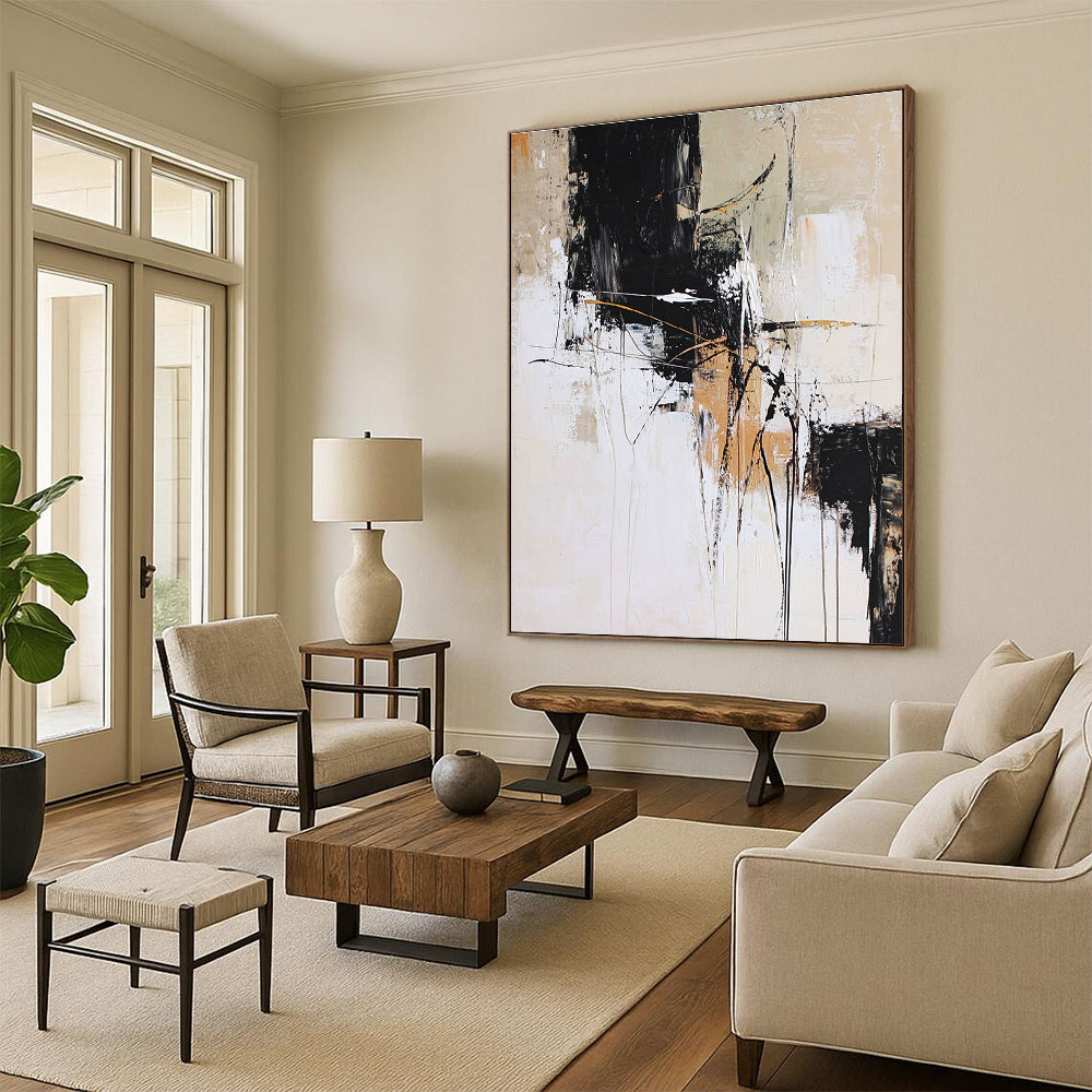 Neutral Abstract Composition Painting with Timeless Sophistication WINK409