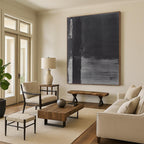Textured Black and Gray Abstract Painting with Subtle Variations GAB0029