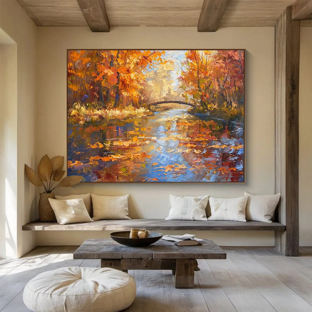 Autumn Forest Abstract Painting for Cozy Cabins YHT196