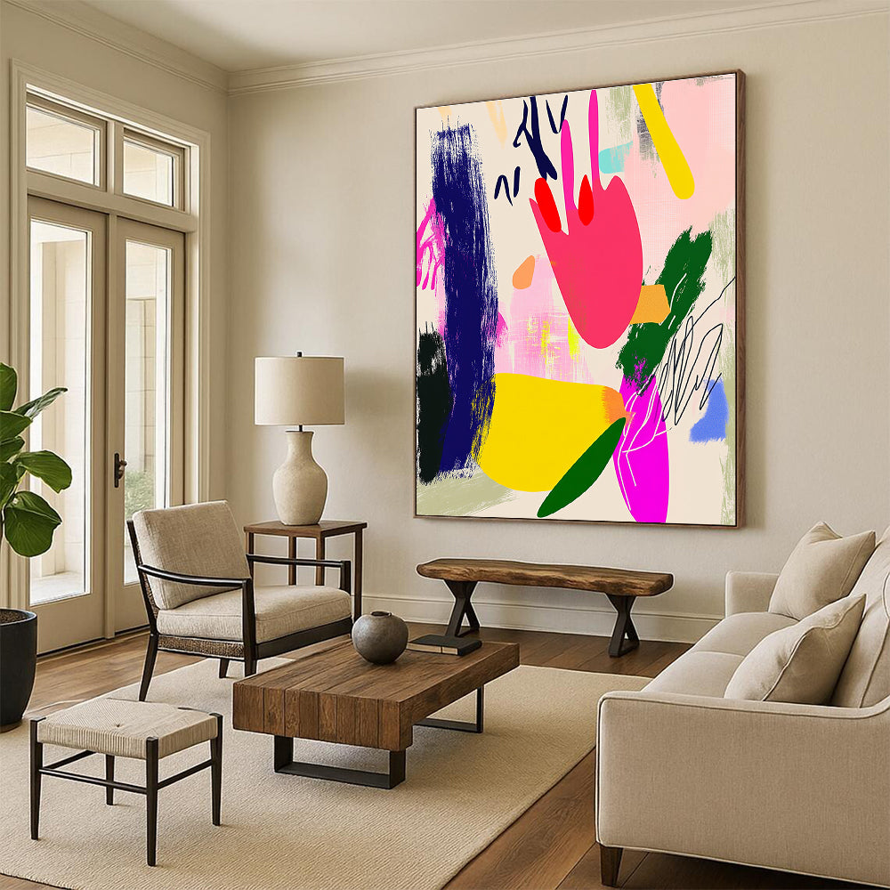 Colorful Abstract Shapes Painting with Playful Energy WINK312