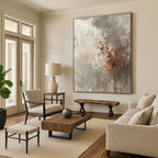 Gray and Brown Textured Abstract Painting with Rustic Character WINK293