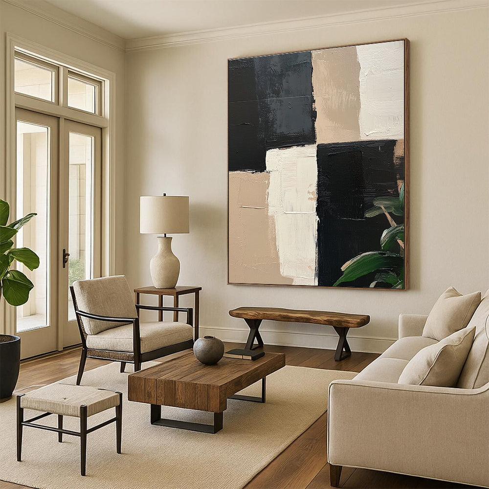 Geometric Color Blocks Abstract Painting with Modern Harmony WINK052