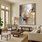 Gold Accent Modern Abstract Painting for Contemporary Living Spaces GAB0882