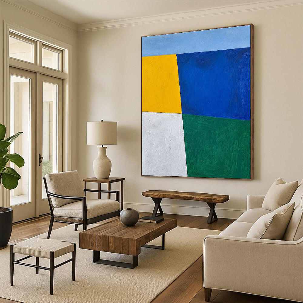 Color - Blocked Simplicity Abstract Painting with Vibrant Clarity WINK219