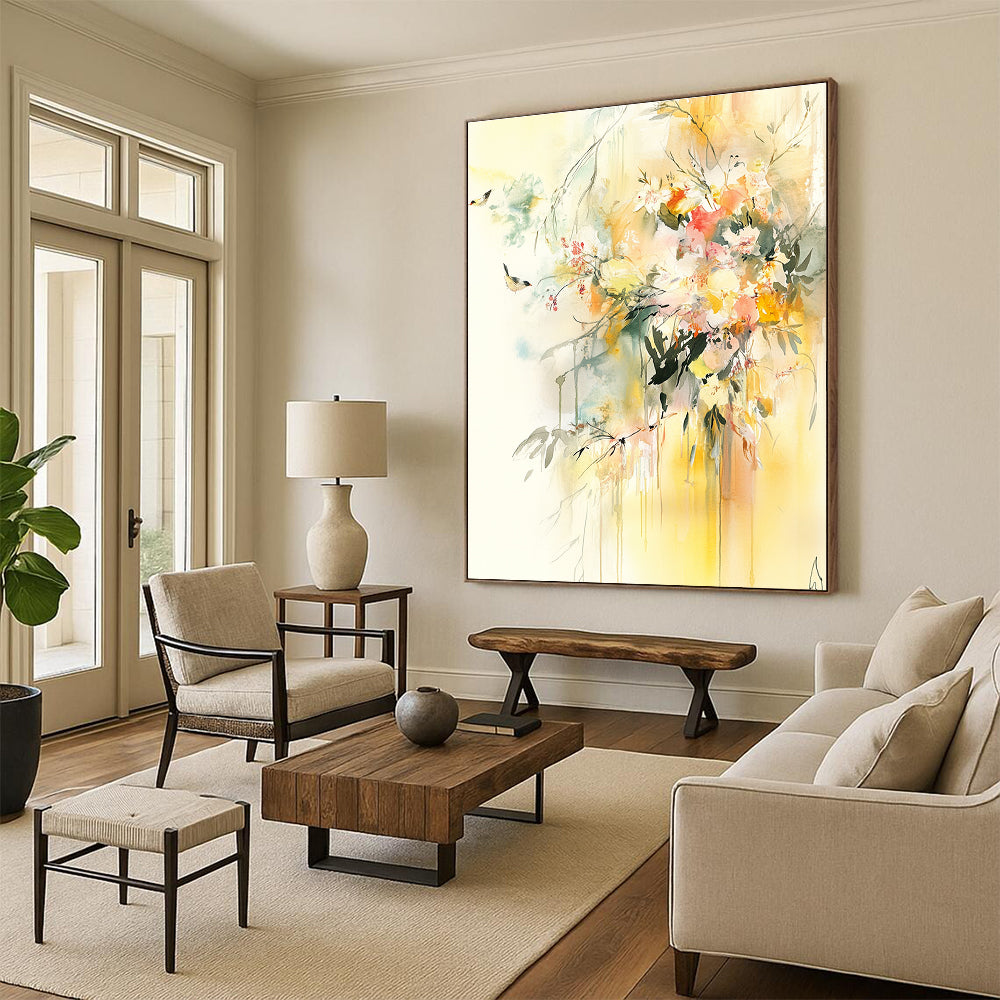 Floral Watercolor Abstract Painting for Romantic - Themed Weddings GAB0985