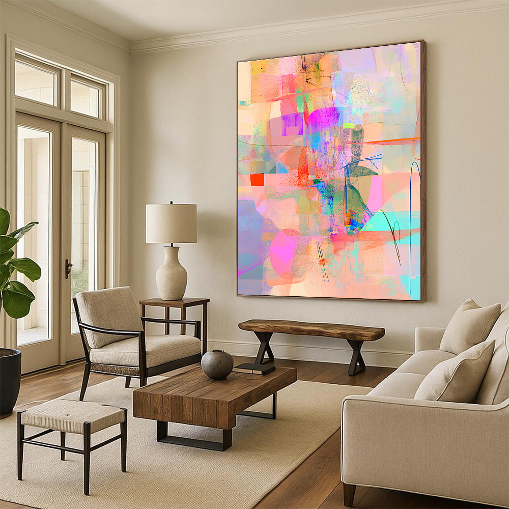 Colorful Collage Abstract Painting for Creative Studios GAB1028