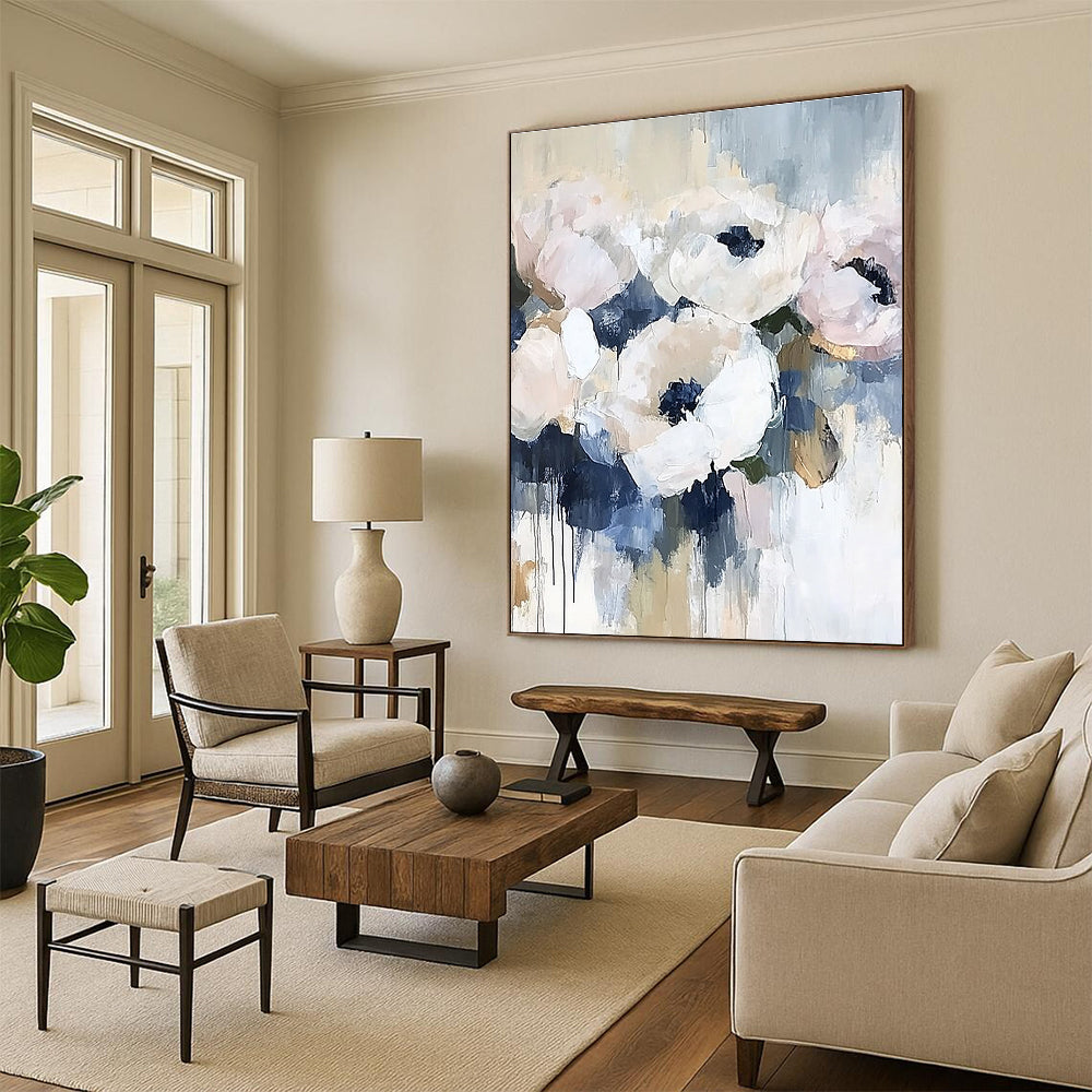 Dripping Floral Abstract - Expressive Botanical Abstract Art GAB0495