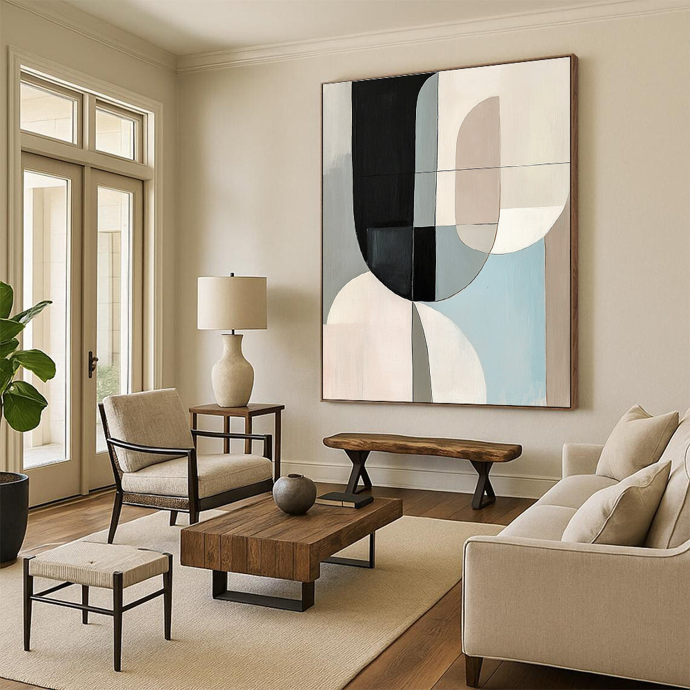 Mixed Geometric Forms Abstract Painting with Harmonious Complexity WINK169