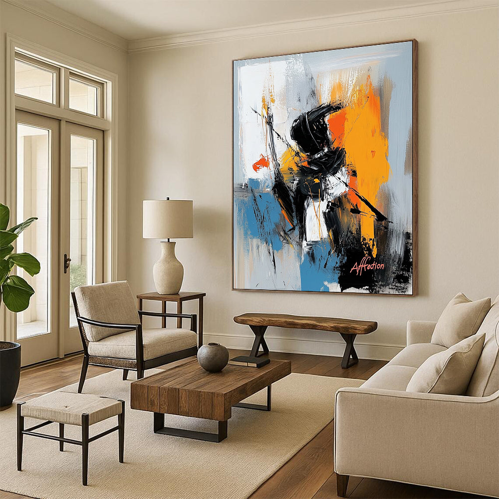 Dynamic Figure Abstract Painting with Expressive Energy WINK798