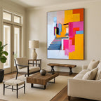 Colorful Abstract Staircase Painting for Modern Home Entrances GAB1140