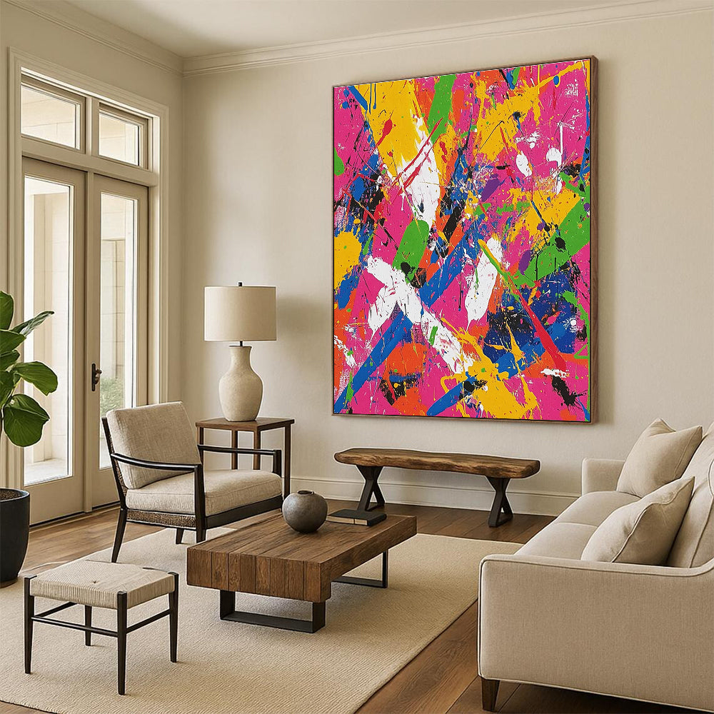 Splatter Color Abstract Painting with Energetic Chaos WINK301