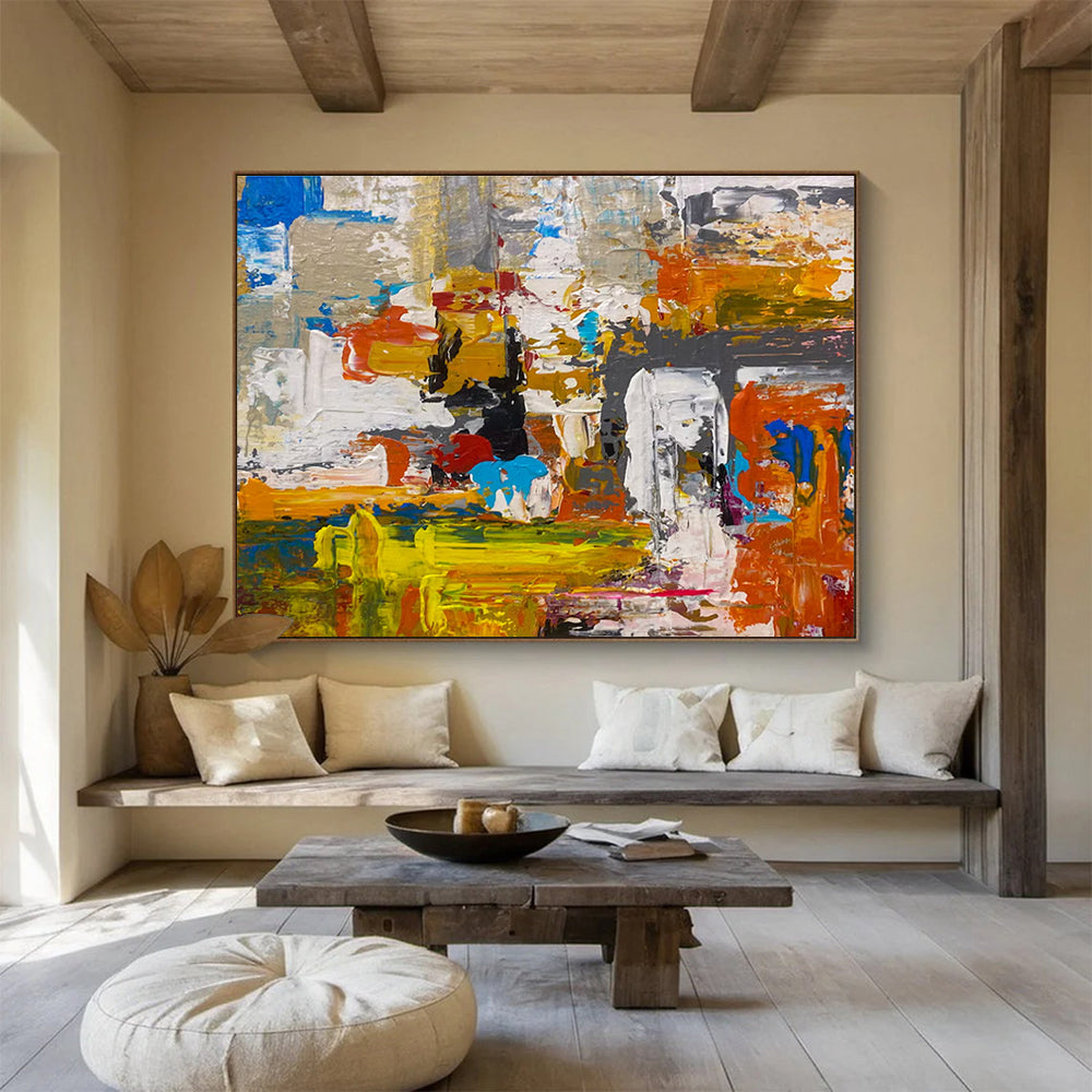 Bold Colors Abstract Composition Painting for Creative Studios YHT335