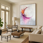 Colorful Crescent Abstract Painting for Bohemian - Style Art Studios GAB0934