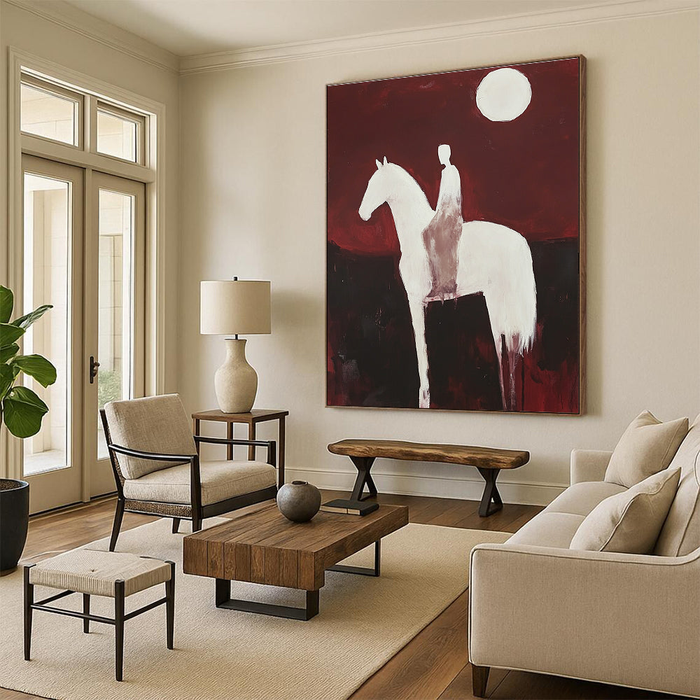 Rider on Horse Abstract Painting for Equestrian - Themed Galleries GAB1047