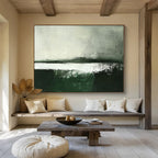 Green - Gray Abstract Horizon Painting ABS215
