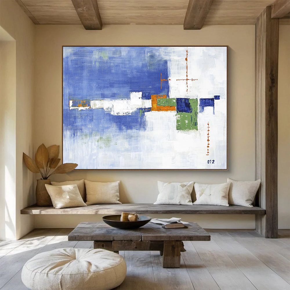 Geometric Abstract in Blue and Green Palette ABS086