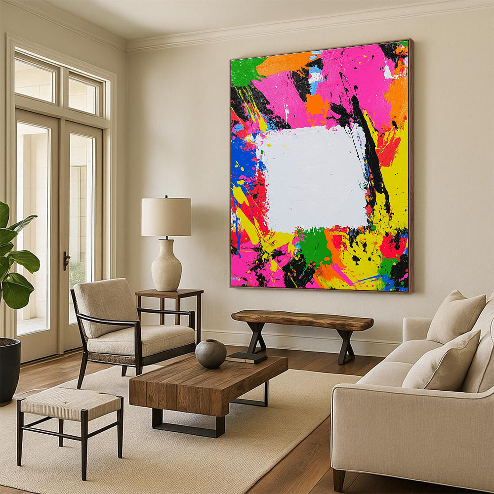 Bold Color Splash Abstract Painting with Explosive Energy WINK597