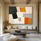 Neutral - Toned Geometric Abstract  Subtle Sophistication ABS105