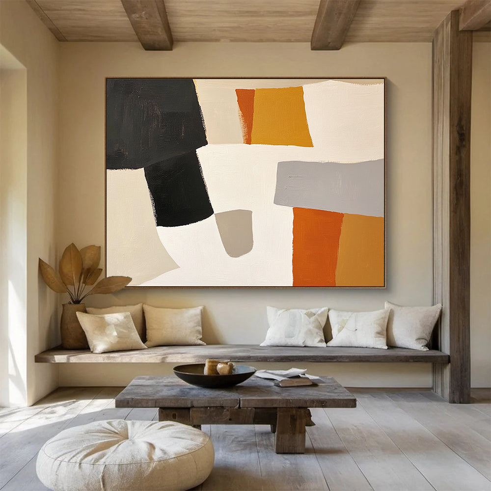 Neutral - Toned Geometric Abstract  Subtle Sophistication ABS105