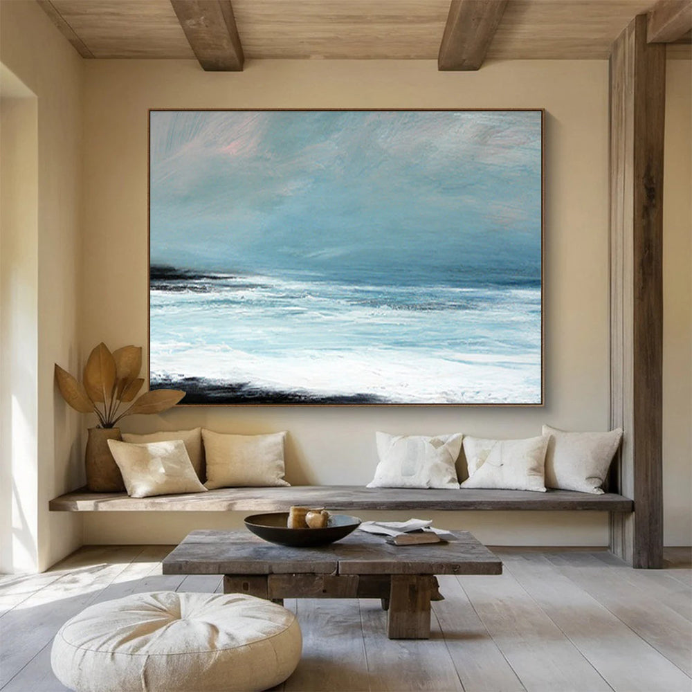 Calm Sea Abstract Minimalist Painting for Serene Spaces YHT031