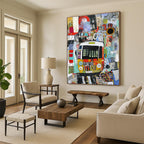 Collage - Style Bus Abstract Painting for Urban Art Museums GAB1238
