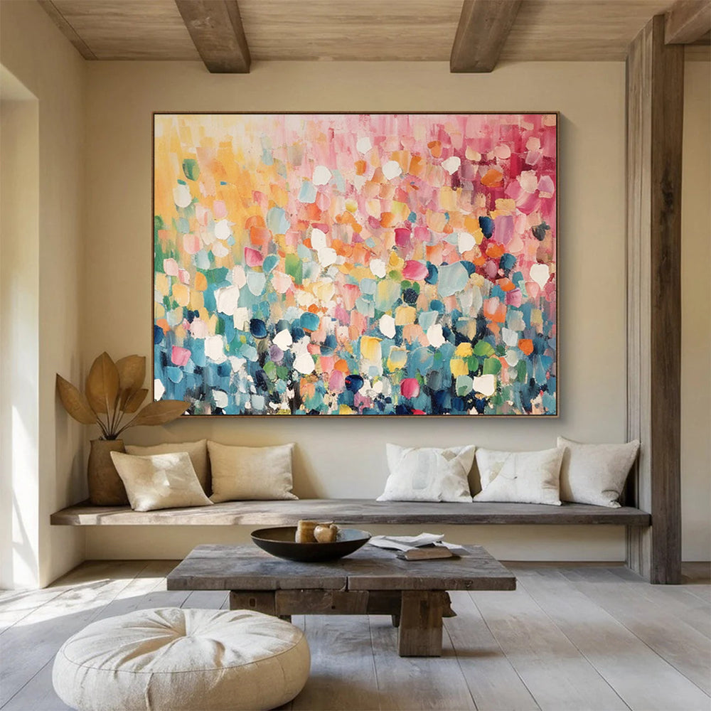 Colorful Dot Abstract Painting for Vibrant Cafes YHT161