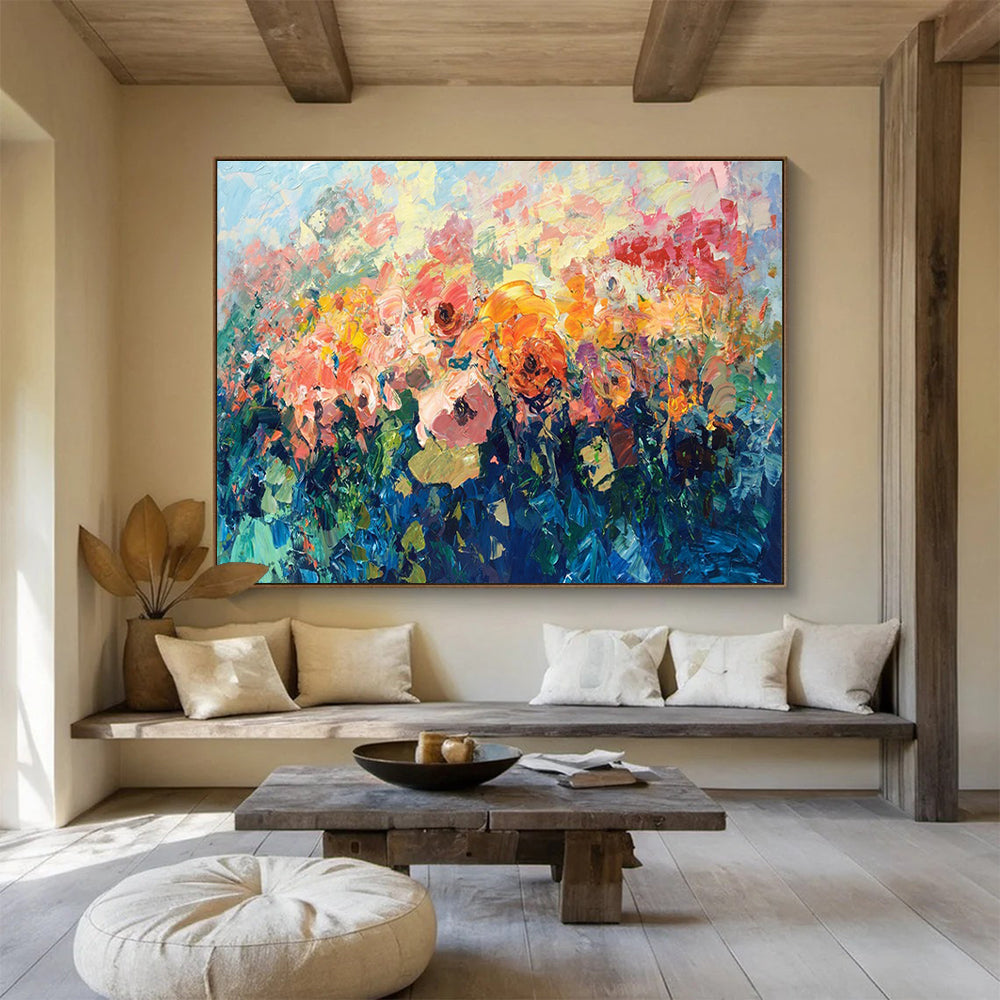 Colorful Flower Abstract Painting for Florist Shop Waiting Areas YHT431