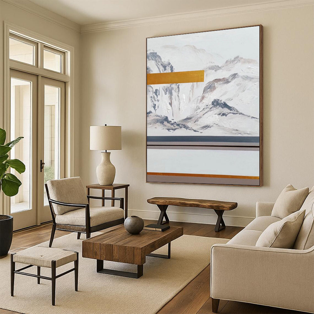 Minimalist Mountainscape Abstract Painting for Zen - Inspired Offices HENG045