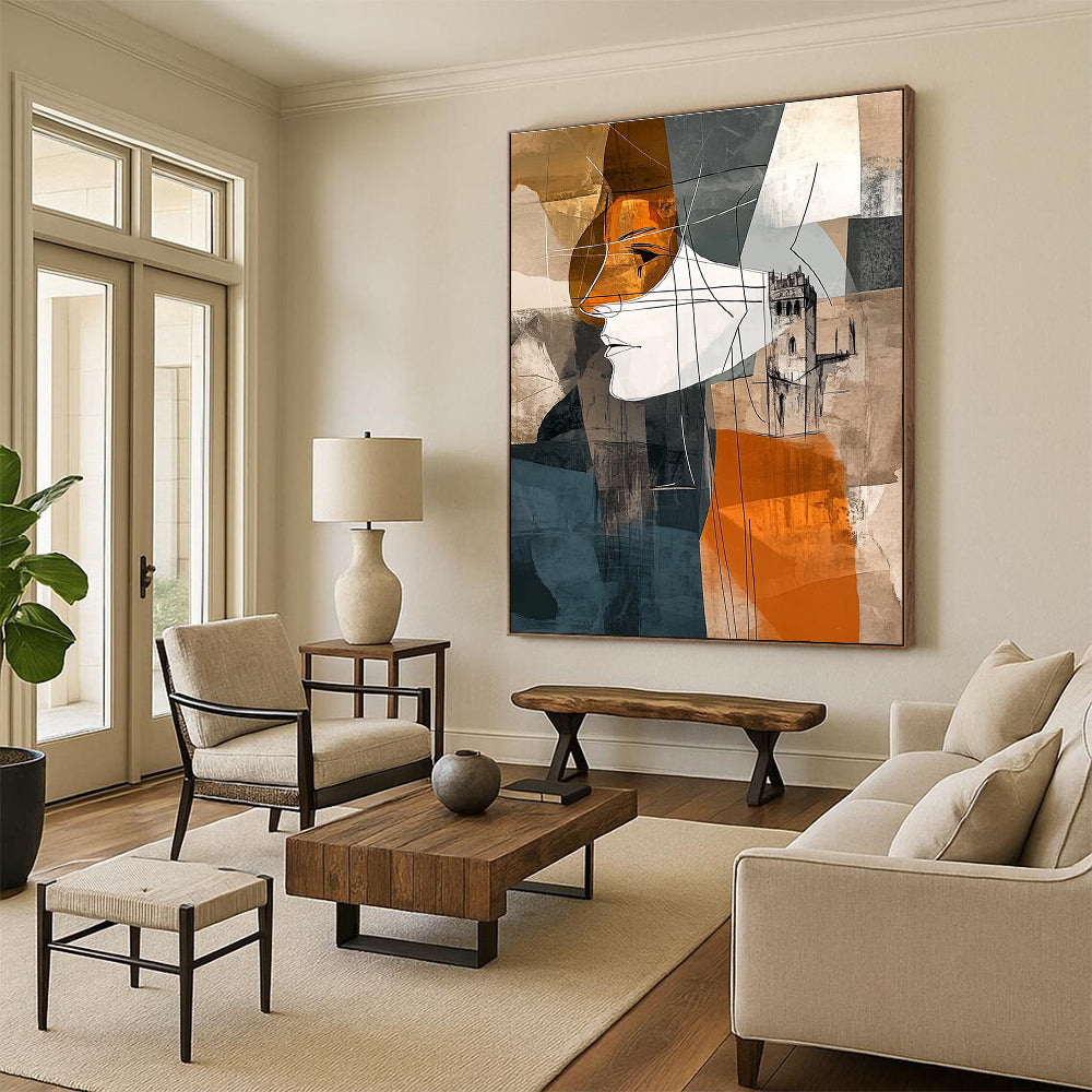Abstract Portrait Collage Painting for Art - Centric Hallways GAB1026