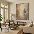 Shadowy Figure Abstract Painting with Muted Tones GAB0048