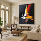 Colorful Sailboat Abstract Painting for Coastal - Themed Restaurants GAB0854
