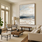 Minimalist Neutral Abstract Textures Painting for Timeless Spaces HENG298