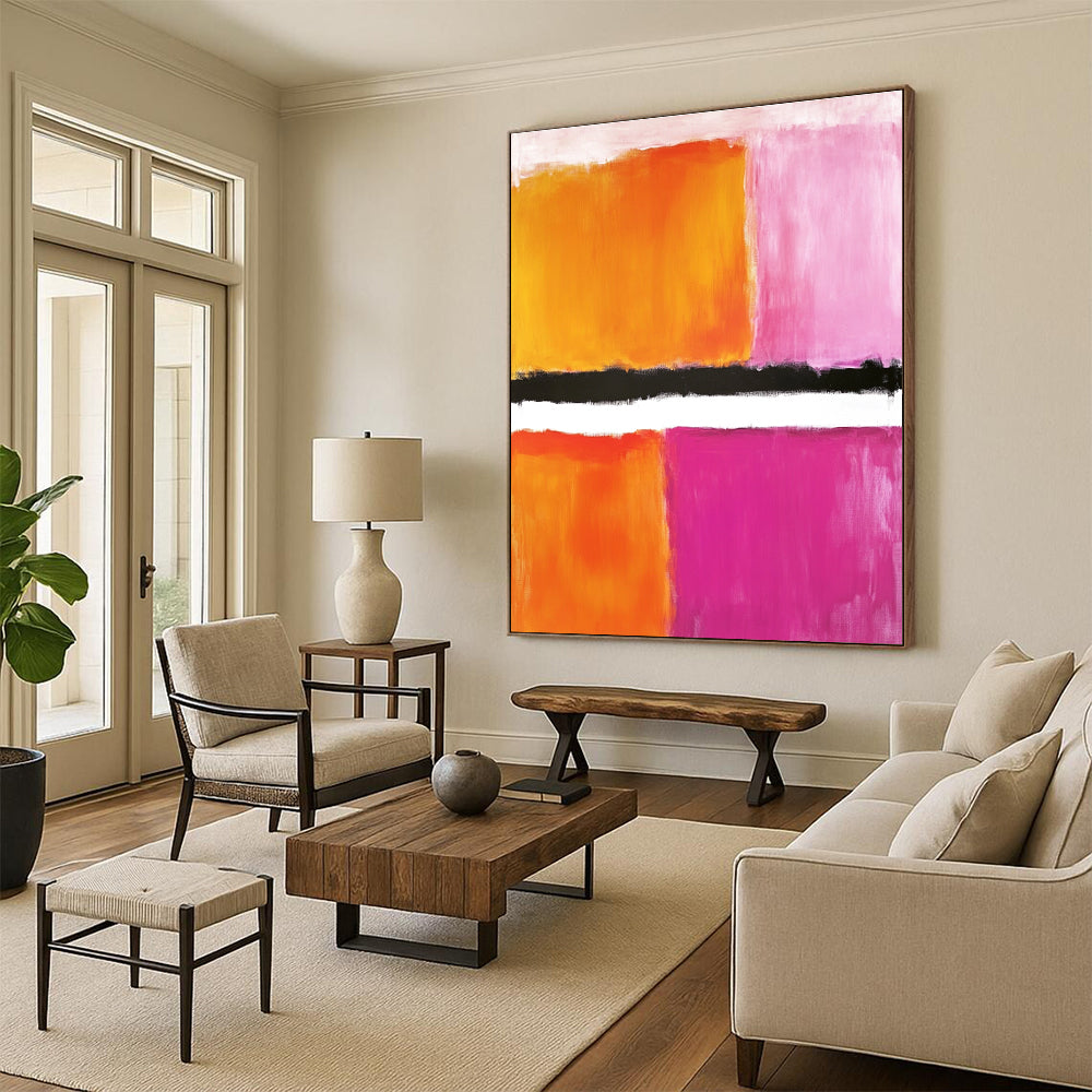 Color Block Composition Abstract Painting with Bold Contrast WINK141