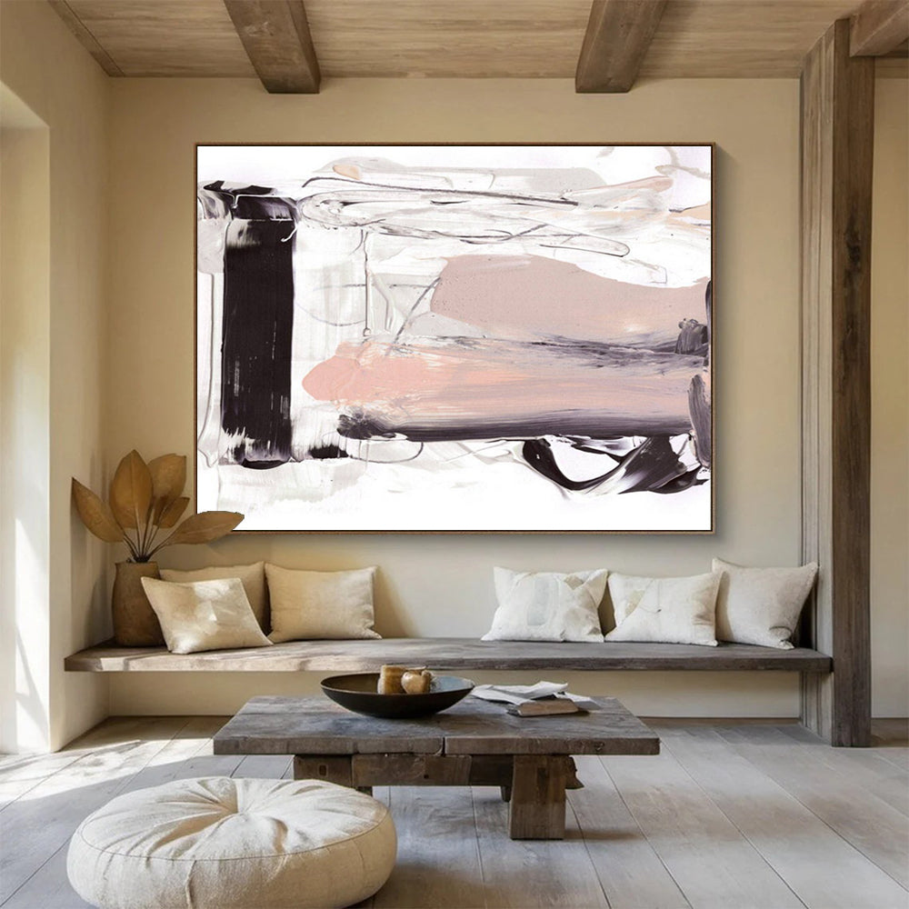 Elegant Tone Abstract Painting for Sophisticated Lounges YHT143